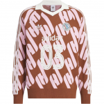 Adidas Originals Adcbc FW24 Adicolor S&uuml;gis Talv Kollektsioon Mood Mugav Pehme Pusa Dressipluus Unisex dressipluus Tume Pruun Roosa JL8368 L