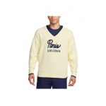 Nike Paris Saint-Germain Tech Pack Series Jalgpalli pullover V-kaelusega pikad varrukad kootud top Meeste topid Lumivalge FQ7801-744 L