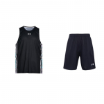 Under Armour SS24 Jooksutreeningu Fitness Kiirkuiv Hingav Varrukateta Tanktopp Treeningp&uuml;ksid Vabaaja Spordikomplekt Meeste komplektid Must 21500201-001+24500111-001 M