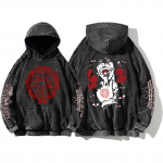 Anime Hellsing Manga Tr&uuml;kiga Kapuutsiga Meeste Naiste Pesitud Puuvillased Kapuutsid Harajuku T&auml;navar&otilde;ivad Hip Hop Dressipluus Mugav Pullover S pestud musta v&auml;rvi