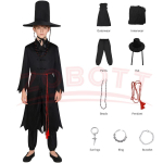 Anime Film Poiste Rollim&auml;ngu Rekvisiidid Peo Cosplay Komplekt K-POP Poistele Jinu Halloweeni Peo Cosplay Komiksifestivali Kost&uuml;&uuml;m Kid 110 black