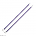 Aiguille &agrave; tricoter - KNITPRO - 40 cm - 7 mm - Aluminium color&eacute; - Violet lilla