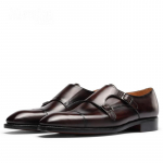 Moodsad meeste moekad nahast kingad T&otilde;elised k&auml;sitsi valmistatud munkkingad Meeste Goodyear Blake tehnoloogiaga lehma nahast kingad Kahe pandlaga munkkingad 37 pruun