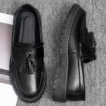 T&ouml;&ouml;kerged slip-on meesterahva vabaajajalatsid tuttidega Klassikaline Originaal Suurus 45 Elegantne Sotsiaalne Veisenahk Retro Meeste Nahkjalatsid 38