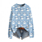 Naiste naljakas naiste j&otilde;ulukampsun &uuml;mara kaelusega j&otilde;ulukampsun j&otilde;uluriietus kole kampsun j&otilde;ulukost&uuml;&uuml;m XL taevasinine v&auml;rv