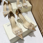 Uue stiiliga l&auml;bipaistev liitmaterjalist k&otilde;rge kontsaga stilettos terava ninaga kristallkivist kiip-king pruudiks pulmadeks k&otilde;rged kontsad 35 kuld