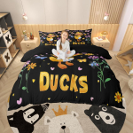 Homewish Maal&auml;hedane Pardiga Tekikottide Komplekt, Maal&auml;hedane Lilleline Tekikoti Komplekt, Valge-Kollane Voodikomplekt Poistele Teismelistele DE XS 100x135cm 2pcs&set