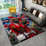 3D I-Iron-M-Maidens Metallmuusika Vaip Elutoa Magamistoa Kaunistuseks, Laste M&auml;ngimiseks Libisemisvastane Kaunistus Diivanile Uksematt Kingitus 70x100cm( 27x39in )