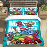 Moodne superkangelane A-Avengersi tr&uuml;kiga voodipesukomplekt Tekikate Tekk Voodi Noortele Lastele T&uuml;drukutele Poistele Luksuslik S&uuml;nnip&auml;evakingitus EU Twin 135x200cm blue