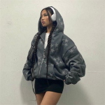 Naiste Vintage Star Print Hoodies Mood vabaaja t&otilde;mblukuga pikkade varrukatega avara jakk Mantlid Harajuku kapuutsiga dressipluusid Y2k t&auml;navar&otilde;ivad XXXL hall