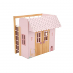 Lit cabane en bois pour poup&eacute;e - Arias - Rose - Dimensions: 50x39x50 cm - Cottage - Mat&eacute;riau: Plastique