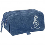 Trousse &agrave; crayons - SAFTA - Donald Denim - Triple compartiment - R&eacute;sistante - Design unique denim