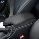 LHD Carbon Texture Leather red&blue line Car Accessories Center Control Armrest Box Cover Trim For BMW 3 Series F30 2013 -