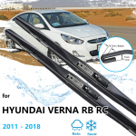 For Hyundai Verna i25 Accent Solaris Grand Avega RB RC 2011~2018 Front Wiper Blades Boneless Frameless Rubber Cleaning U J Style A
