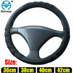 Size 36cm 38cm 40cm 42cm Black Car Steering Wheel Cover PU Leather + Silica gel Non-slip for Car SUV Bus Truck Scania Boat 36cm
