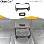 for 18+ JL Jeep Wrangler Console Rear Water Cup Holder Cover Trim Carbon Fiber