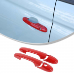 ABS carbon fiber/Glossy black For Fiat 500 And Abarth 595 695 2007+ Car Door Handles Decorative Cover Trim Exterior Accessories punane