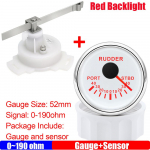 ZMFJH Waterproof 2 52MM Rudder Angle Indicator with Rudder Angle Sensor 0-190 ohm Boat Marine Rudder Angle Gauge PORT to STBD WS