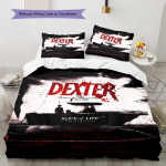 Dexter Mustriga Voodipesu, Tekikomplekt Tekikate Padjap&uuml;&uuml;r Kodu S&uuml;nnip&auml;evakingitus (1 * tekikott + 2 * padjap&uuml;&uuml;ri, ilma s&uuml;damikuta) 135x200cm