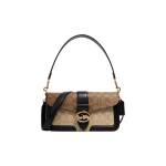 COACH Georgie 27 moekas logoga kaetud l&otilde;uendist ja sileda nahast &otilde;lakott messenger-kott suur naiste must khakiga Gift Box Set (Basic Set+Yellow Counter Gift Box) must/khaki