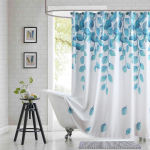 Lillemustriga kangast du&scaron;ikardin, Beežhall taimne vannitoa du&scaron;ikardin, Veekindel vannitoa du&scaron;ikardina kardin 2pcs*90x180cm
