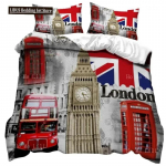 UK Londoni stiilis Kuninga ja Kuninganna tekikott Briti elemendid Voodipesukomplekt teismelistele t&auml;iskasvanutele Londoni sild Big Ben Pol&uuml;ester tekikate EU Single(135*200cm)3pcs