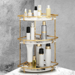 Compact Corner Storage Rack for Makeup and Perfume Organization in Bathroom, Vanity, or Desk 3Layer 22.5cmx47cm