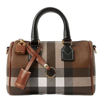 Burberry Bowling Check Nahast Bowlingukott Mini Naiste Kotid Pruun 806966311 Basic Set (Bag+Dust Bag)