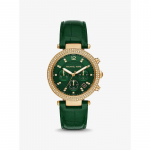 Michael Kors Suur Parkeri Pav&eacute; Kuldse Tooni ja Reljeefse Nahaga K&auml;ekell MK6985 kuld