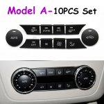Auto armatuurlaua kliimaseadme AC helitugevuse k&uuml;ttekeha temperatuuri kliimaseadme juhtl&uuml;liti nupud Benz C GLK klassi C204 X204 jaoks Model A 10pcs set