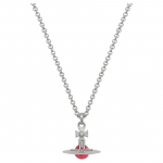 Vivienne Westwood Uus V&auml;ike Orb Londoni Piiratud V&auml;ljaanne V&auml;ike Punane Saturni Ripatsiga Kaelakee Naiste kaelakee H&otilde;bedane 63020225-02P186 Box