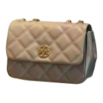 Tory Burch Willa Teemantmustriga Kettkujundusega Nahast Crossbody &Otilde;lakott Keskmine Naiste kotid Kaerahelbev&auml;rvi 148243-238 Basic Set (Bag+Dust Bag)