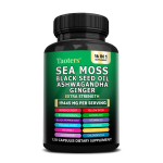 Merevetikas, mustk&ouml;&ouml;mne&otilde;li, kurkum, ingver (16-&uuml;hes multivitamiin) 120 kapslit 120 capsules black