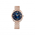 Swarovski Crystalline Glam Series Kell Kvartsmehhanism Roostevabast terasest k&auml;ev&otilde;ru Sinine sihver Rooma numbrid Naiste kellad H&otilde;bedane 5475784 Regular Watch Box,Gold Strap