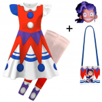 26269 Lapsed T&uuml;drukud Lily Armastuspatsid Klounitr&uuml;kiga Volangkleit P&uuml;ksid Kott Komplekt Halloweeni Cosplay Kost&uuml;&uuml;mid 110cm