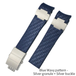 22mm Kaardus Otsaga Silikoonkummist Kellarihm Ulysse Nardin 263 DIVER rihma jaoks Must Sinine Laineveeline Veekindel rihm K&auml;ev&otilde;rud 22mm white