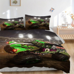 3 tk Graveerija Monster Truck Kodukaunistus Voodipesukomplekt-Universaalne Kolmeosaline Komplekt Magamistoa, K&uuml;lalistetoa, Elutoa, Hotelli jaoks-T&auml;iuslik Kingitus 135x200cm