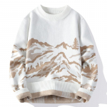 Meeste kudumid Retro Paar T&auml;navaprint Kampsun Talvine Mehed Naised L&otilde;tv Kampsun Mehelik &Uuml;mmargune kaelus Pullover Kudumine Korea Kampsun M beež