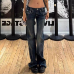 RogueWave Ameerika Vintage Y2K Jeans Naistele Seksikad Kitsad Madala V&ouml;&ouml;koht Lai Jalg Denim P&uuml;ksid Naiste Mood T&auml;navamood Laiuvaks minevad Jean P&uuml;ksid S
