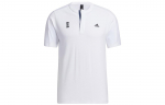 Adidas T-s&auml;rgid Meeste Valge &Uuml;mmarguse kaelusega M&otilde;&otilde;dukas Sirge l&otilde;ikega GP1827 XXXL