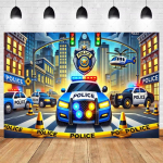 Multikas Politsei Taust Politseijaama Auto Taust Banner Laste S&uuml;nnip&auml;evapeo Kaunistus Beebipidu Tarvikud Fotograafia Rekvisiit 120X90CM