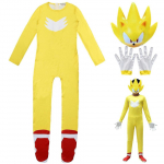 (Kollane, 130cm) Laste Sonic Festivali Peo Cosplay Kost&uuml;&uuml;m &Uuml;hes t&uuml;kis Bodysuit Kingitus 150cm punane