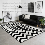 Kaasaegne lihtne mustvalgete triipudega stiilis elutoa vaip Kaunistus magamistuba pestavad libisemiskindlad matid Lihtne puhastada salongi vaip 80x140cm