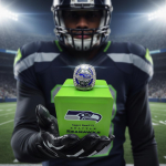 Roheline karp Seattle Seahawksi 2026. aasta Super Bowli LX meistris&otilde;rmusega ring with box&11 h&otilde;be