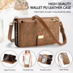 Nahast Crossbody Rahakott &Uuml;mbris For Samsung Galaxy S26 S25Edge S25 FE S24 Ultra S23 Plus S22 Toetusega Telefoni Kate Kaartide ja Sularaha Taskuga Galaxy S25 brown