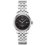 TISSOT Le Locle seeria automaatne mehaaniline liikumine 30 meetrit veekindel naiste k&auml;ekell &Scaron;veitsi kell 29mm must sihver terasest korpus T006.207.11.058.00 must