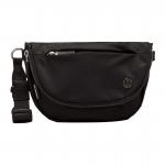 Lululemon Micro 2L V&auml;listasku T&otilde;mblukuga Sulgemine Nailonist &Otilde;la Crossbody Kott &Uuml;liv&auml;ike Unisex Kotid Must H&otilde;bedane LW9ENNS-0393 Black & Silver