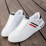 Meeste tossud vabaajajalatsid Meeste tasapinnalised Zapatillas Hombre Kerged Pu-nahast hingavad kingad Meeste valged tennised spordijalatsid 39