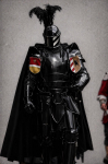 Must Ristis&otilde;itja Ratsu T&auml;israuds&uuml;it Terasest Barbuta Kiiver Keskaja S&otilde;dalane LARP Cosplay Kost&uuml;&uuml;m