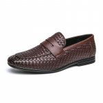 Meeste Nahast Kingad Moodne Br&auml;nd Luksus Mees Meeste Kingad Mehelik Slip-on Ametlikud Mokassiinid Klassikalised Kingad Meestele 38 pruun